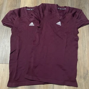Lot Of 2 Adidas Football Practice Jerseys Mens XL Maroon - Picture 1 of 7