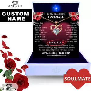Collana cuore regalo personalizzato anima gemella infinita 18 kt fidanzata regali compleanno - Foto 1 di 24