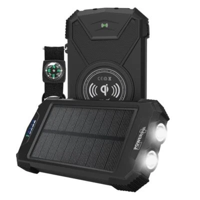 POWERplus Beluga 10000 mAh Heavy Duty Solar Powerbank, Wireless & USB C Charging - Image 1 of 4