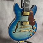 Factory ES339 Blue Quilted Maple Top Handmade Electric Guitar Maple Body