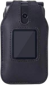 Fitted Leather Case with Belt Clip for Cricket Debut Phone U102AC - Picture 1 of 8