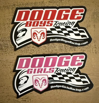 Pegatinas de carreras Dodge para niños Dodge niñas rojas y rosas Foto 1 de 4