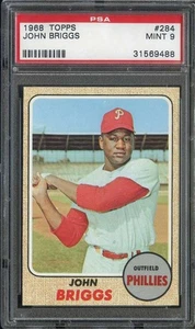 1968 TOPPS #284 JOHN BRIGGS PSA 9 PHILLIES *B68330 - Picture 1 of 2