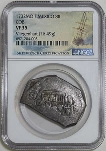 Vliegenthart Shipwreck NGC VF35 1732 Mexico 8 Reales Silver Cob - Picture 1 of 8