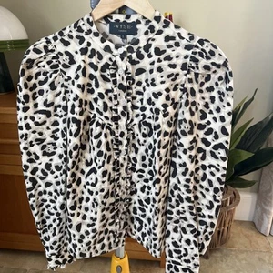 Wyse London Frieda Blouse Modern Mono Black/Grey Leopard Print, Size 1 (UK 8) - Picture 1 of 7