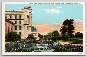 Penitentiary Illinois State Front View Lily Pond Joliet UP WB Postcard (K181) - Picture 1 of 2
