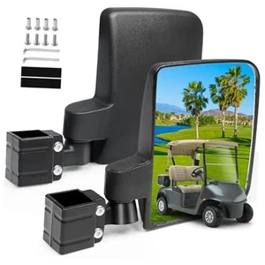 Golf Cart Side Mirrors No Drilling, Universal Folding Rear View Mirror for - Picture 1 of 7