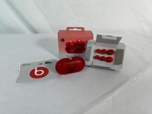 Beats By Dr. Dre Solo Buds Transparent Red Wireless Bluetooth Earbuds MUW03LL/A - Picture 1 of 12