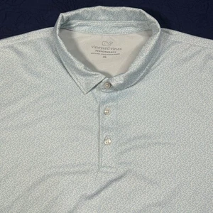 Vineyard Vines Performance Polo Shirt Mens XL Blue AOP Short Sleeve Golf - Picture 1 of 6