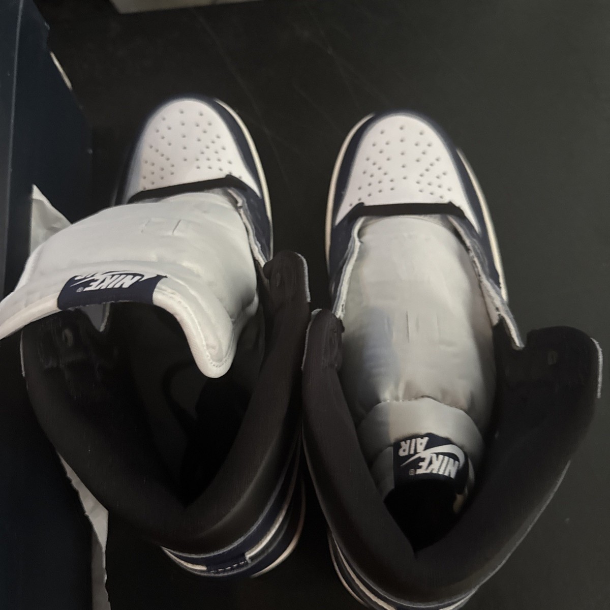 NIKE Air Jordan 1 Retro High OG ホワイト/ネイビ Jordan 1 Retro High White Midnight Navy for Sale