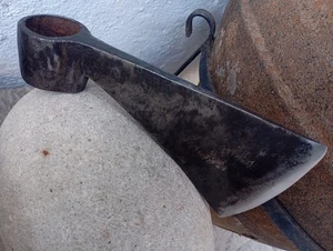 Hacha de colección fuerte muy afilada de acero al carbono forjado hecha por herrero antiguo - Imagen 1 de 12
