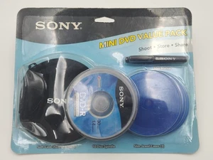 Neu Sony 1,4GB Mini DVD-R Value Pack 10 Disc mit Softcase, Jewel Cases & Marker - Bild 1 von 7