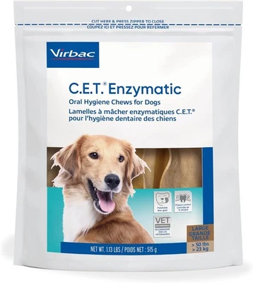 New C.E.T. Enzymatic Oral Hygiene Chews for Dogs - Plaque & Tartar Control, Beef - Image 1 of 4