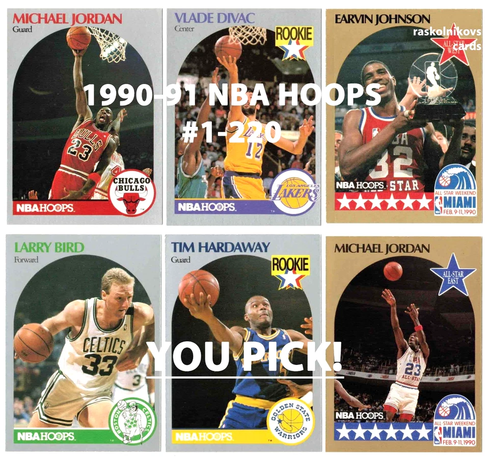 1990-91 NBA Hoops Cards #1-220 Complete Your Set $2 or 2 Card Minimum YOU PICK! - Image 1 of 1