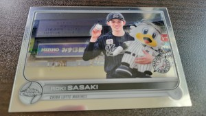 Roki Sasaki Baseball Card  Topps Chrome 2022 Chiba Lotte Marines WBC