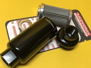 Filtro de combustible en línea Raceworks ALY-077-40BK AN10 40 micras reutilizable 50 x 140 -10AN - Imagen 1 de 6