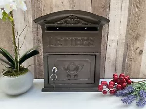 Vintage Style Outdoor Lockable Wall Mounted Letter Post Mail Box Brown - Picture 1 of 13