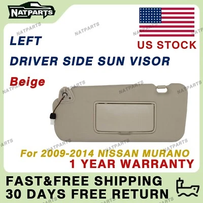 Left Driver Side Sun Visor W/ Light Fits for  Nissan Murano2009-2014 96401-1AA1B - Image 1 of 4