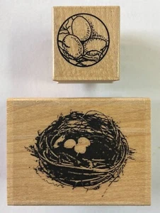 Impression Obsession Holz Stempel "Drei verschachtelte Eier klein" "Eierkreis" - Bild 1 von 1