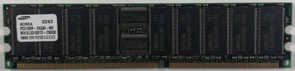 Samsung M312L3310DT0-CB0Q0 256MB DDR Server RAM Memory - Image 1 of 1