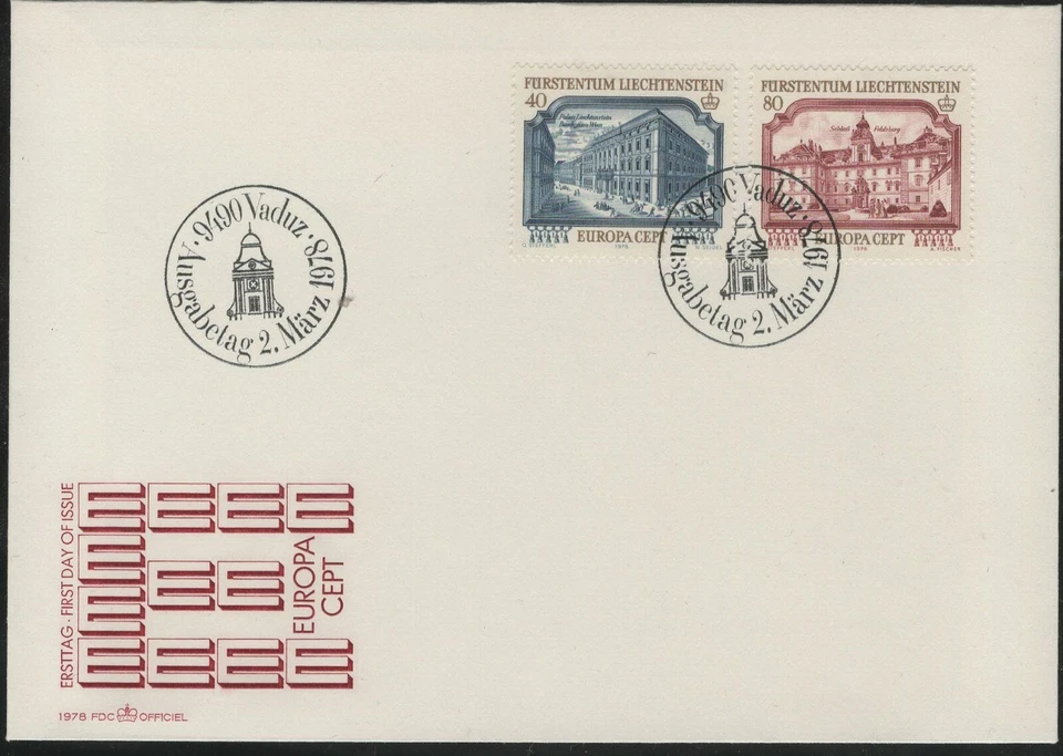  LIECHTENSTEIN 1978 FDC LIECHTENSREIN PALACE VINENNA - Image 1 of 1