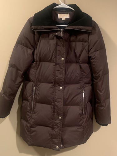 MICHAEL Michael Kors cappotto lungo donna piumino marrone zip taglia M