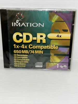 Imation CD-R 1x-4x Compatible 650Mb 74 Minutes New Sealed - Image 1 of 3