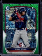 2023 Bowman Chrome Angel Genao Green Shimmer 1st Prospect Card #/99 Guardians