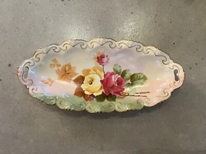 Vienna Hand Painted Floral China Oval Dish Signed Fränzl - Picture 1 of 7