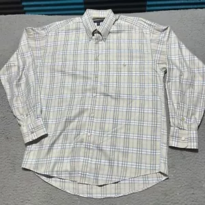 Burberry London Button Down Shirt Mens Medium Plaid Vintage Made in USA Cotton - Picture 1 of 10