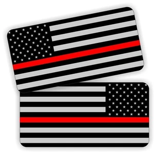 Banderas americanas de bombero | Calcomanías de sombrero duro | Pegatinas de casco | Línea roja delgada - Imagen 1 de 1