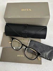DEMO DITA eyeglasses DTX105-49-01 Falson Men Ladies Black Gold RX 49-20-148 - Picture 1 of 2