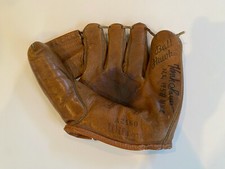 Hank Sauer Autographed Inscribed 1950's Wilson Ball Hawk Baseball Glove MVP 1952