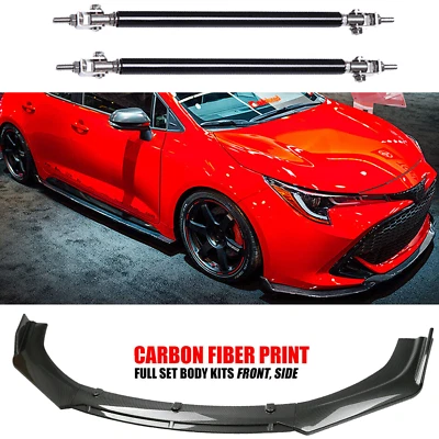 Front Bumper Lip Splitter Spoiler Kit Carbon Fiber For Toyota Matrix 2003-2014 - Image 1 of 4