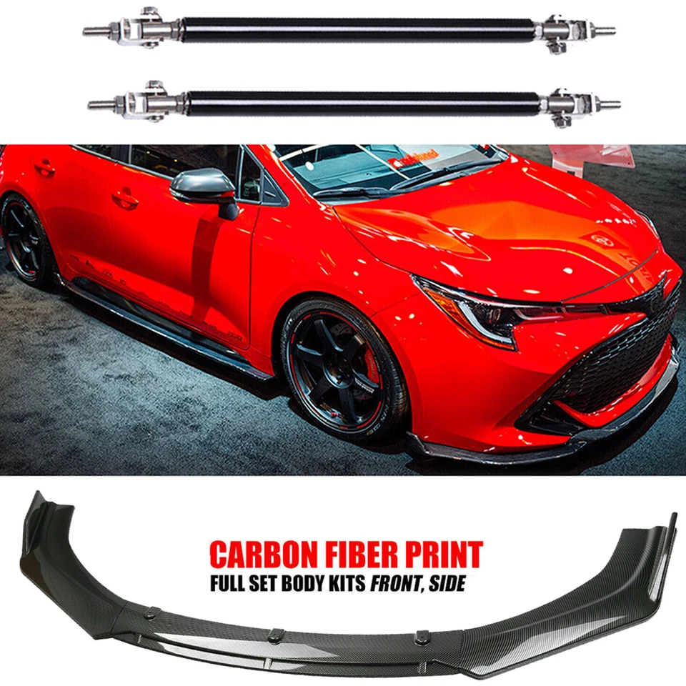 Front Bumper Lip Splitter Spoiler Kit Carbon Fiber For Toyota Matrix 2003-2014 Foto 1 de 4