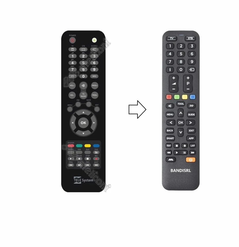 1858 Telecomando compatibile ( non originale ) per Telesystem TS 6820 T2 HEVC - Immagine 1 di 1