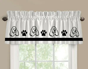 Cocker Spaniel Cutie Face Dog Window Valance/Curtain *Your Choice of Colors - Picture 1 of 8