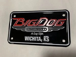 Big Dog Motorcycles License Plate New NOS Tag Wichita Kansas A Leg Up - Picture 1 of 3