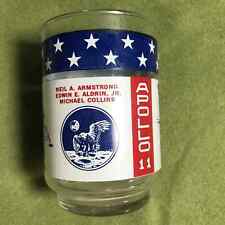 Vtg Apollo 11 Glass Libbey Armstrong Aldrin Collins l USA NASA EUC Replacement