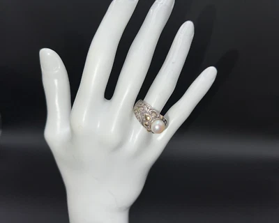 Anillo John Hardy oro 18K y plata de ley perlas, talla 7 Foto 1 de 4