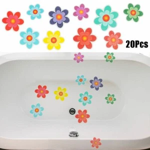 20x Blume Sicherheit selbstklebende Stufen rutschfeste Applikation Aufkleber Matte Badewanne Dusche - Bild 1 von 11