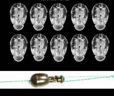 20 cuentas transparentes de cambio rápido fósforo de carpa gancho de aparejo de pesca eslabones método alimentadores Foto 1 de 3
