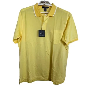 Daniel Cremieux Classics Collection Cotton Size L Yellow Short Sleeve Polo Shirt - Picture 1 of 6