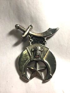 Freemason-Schriner Metal emblem with threaded mounting (2-3/8" x 2") - Picture 1 of 6