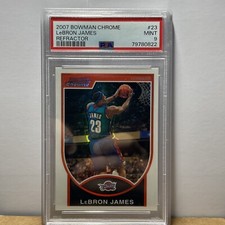 2007 Bowman Chrome #23 Lebron James Refractor 136/299 Cleveland Cavaliers PSA9