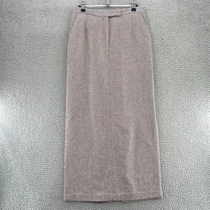 Valerie Stevens Skirt Womens 4 Gray Herringbone Silk Wool Blend Straight Maxi - Picture 1 of 12