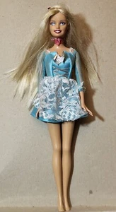 Barbie Modepuppe Vintage 90er 2000er blaues Kleid 💙 Kleid C296G - Bild 1 von 12