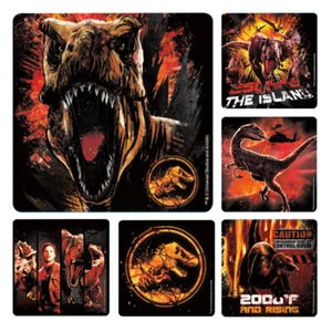 Jurassic World Stickers x 6 Birthday Party Supplies Favours Loot Fallen Kingdom - Picture 1 of 1