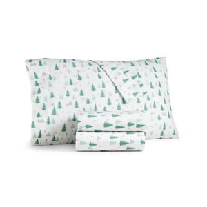Martha Stewart Christmas Printed 200 Thread Count 3pc. sheet Set Trees Twin - Picture 1 of 11
