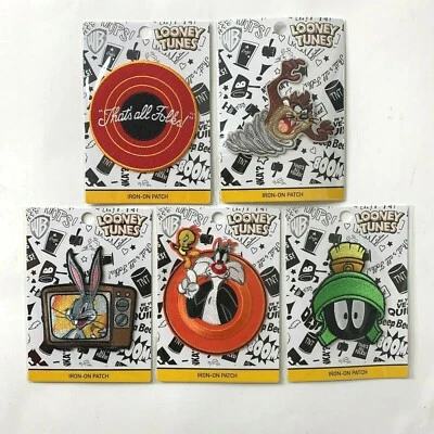 Loungefly Lot Of 5 Looney Tunes Iron On Patches Bugs Taz Tweety Marvin NEW